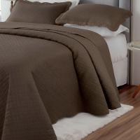 Kit Cobre Leito Colcha Basic King 3 Peças Dupla Face Liso Classic - Marrom Bolinha - 100% Poliéster - 1