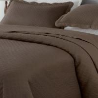 Kit Cobre Leito Colcha Basic King 3 Peças Dupla Face Liso Classic - Marrom Bolinha - 100% Poliéster - 2