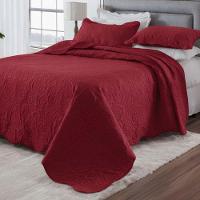 Kit Cobre Leito Colcha Basic Queen 3 Peças Dupla Face Liso Classic - Terracota - 100% Poliéster - 1