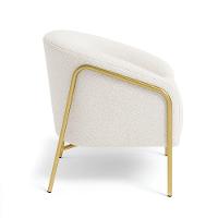 Poltrona Sala Industrial Alta Dourado Stella Bouclê Cinza D03 - D'rossi - 5