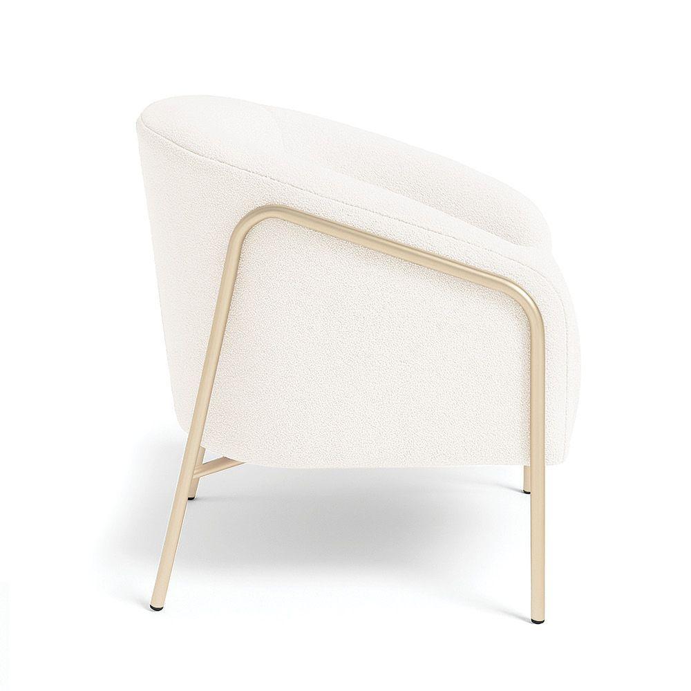 Poltrona Sala Industrial Alta Champanhe Stella Bouclê D03 - D'rossi Cor Off White - 5