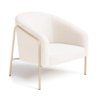 Poltrona Sala Industrial Alta Champanhe Stella Bouclê D03 - D'rossi Cor Off White - 2