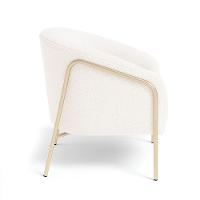 Poltrona Sala Industrial Alta Champanhe Stella Bouclê D03 - D'rossi Cor Off White - 5