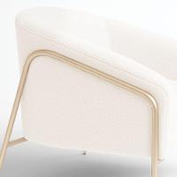Poltrona Sala Industrial Alta Champanhe Stella Bouclê D03 - D'rossi Cor Off White - 7