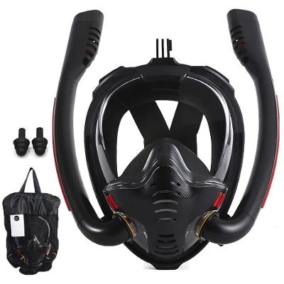 Mascara De Mergulho Snorkel Duplo Protetor Ouvido Visao 180 Graus Nataçao Praia Mar Piscina Esporte Lazer