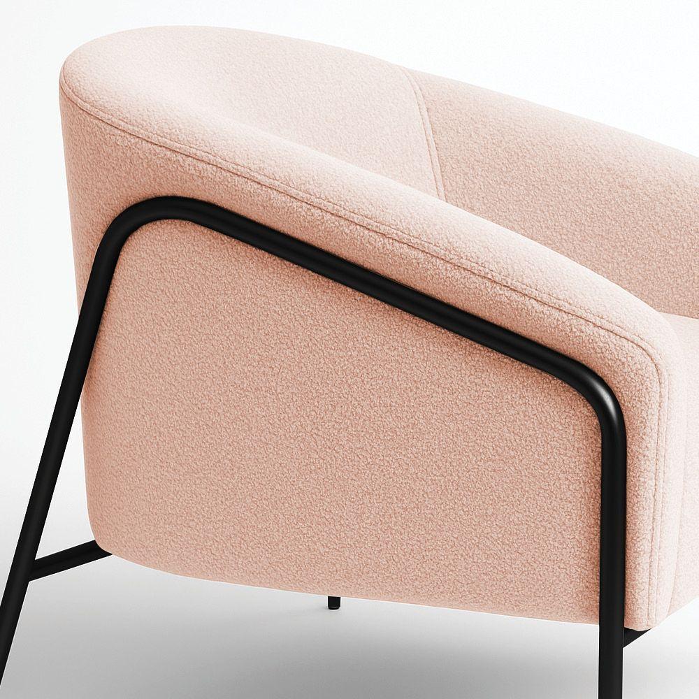 Poltrona Sala Industrial Alta Preto Stella Bouclê D03 - D'rossi Cor Rose - 7