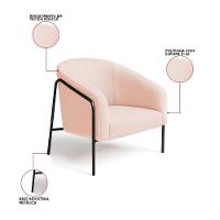 Poltrona Sala Industrial Alta Preto Stella Bouclê D03 - D'rossi Cor Rose - 3