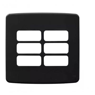 Placa Espelho 4X4 C/ 6 Posições Composé Preto Weg