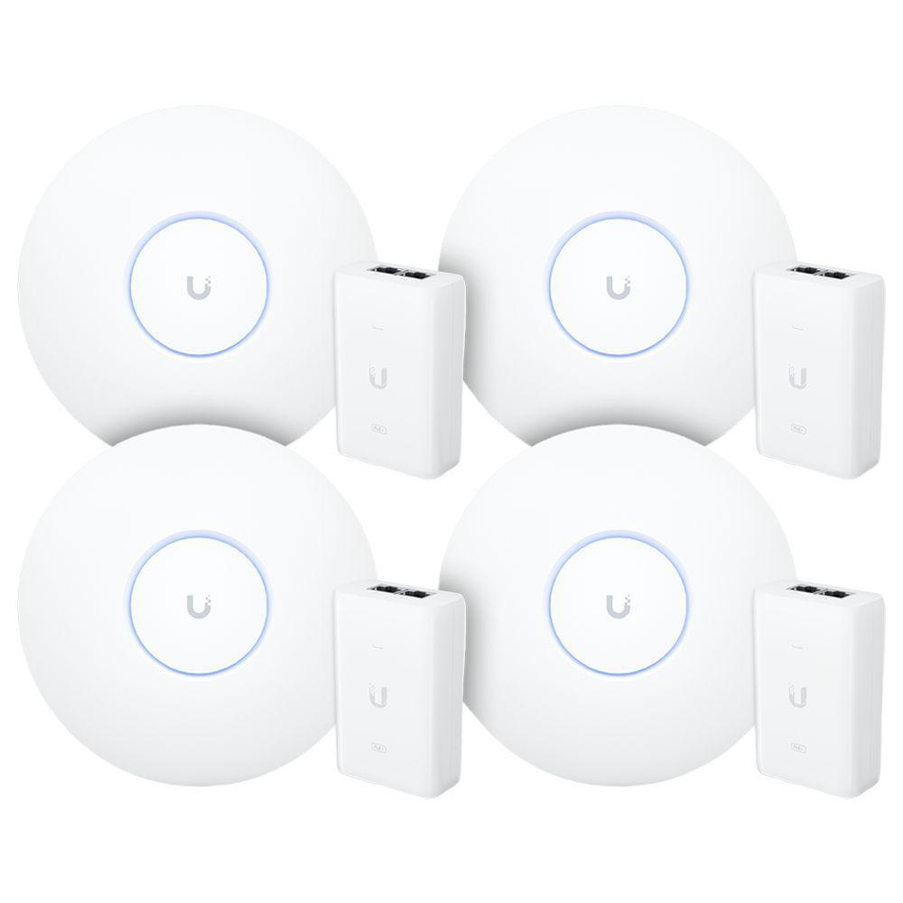 4 Roteadores Wifi 6 Access Point 5.3 Gbps + 4 Injetores Poe+ 4 U6 Pro Ubiquiti Com 4 Fontes 48v 30w - 1