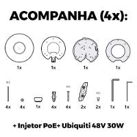 4 Roteadores Wifi 6 Access Point 5.3 Gbps + 4 Injetores Poe+ 4 U6 Pro Ubiquiti Com 4 Fontes 48v 30w - 2
