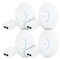 4 Roteadores Wifi 6 Access Point 5.3 Gbps + 4 Injetores Poe+ 4 U6 Pro Ubiquiti Com 4 Fontes 48v 30w