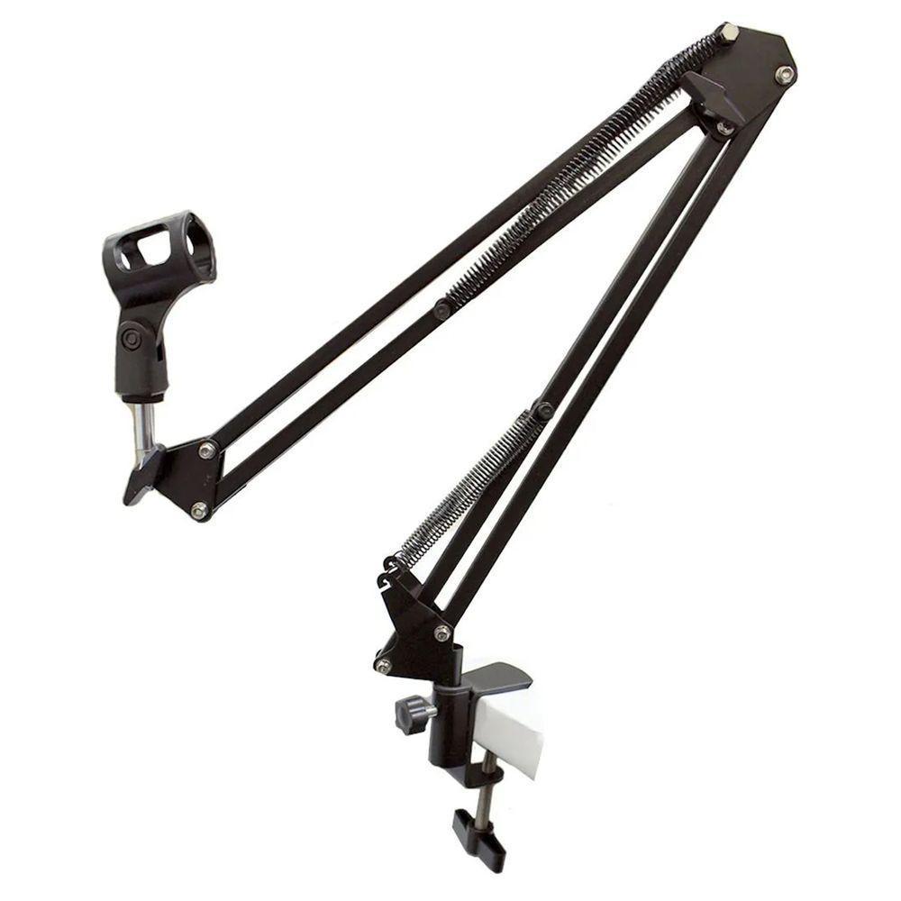 Suporte Pedestal De Microfone Mesa Podcast Transmissao Gravaçao Articulavel Multiuso Resistente Versatil - 4