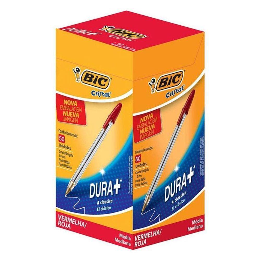 Kit Caixa De Caneta Esferográfica Cristal 1.0mm 100 Unidades Preto E Vermelho - Bic - 4