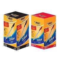 Kit Caixa De Caneta Esferográfica Cristal 1.0mm 100 Unidades Preto E Vermelho - Bic - 1