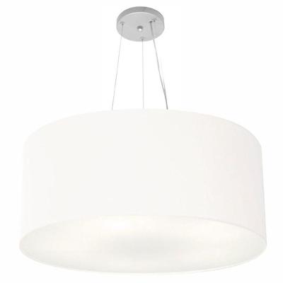 Lustre Pendente Cilíndrico Md-4074 Cúpula Em Tecido 60x30cm Branco - Bivolt