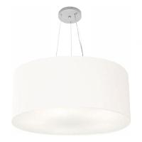 Lustre Pendente Cilíndrico Md-4074 Cúpula Em Tecido 60x30cm Branco - Bivolt - 3