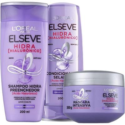 Kit Elseve Hidra Hialurônico Shampoo + Condicionador + Máscara Loréal Paris
