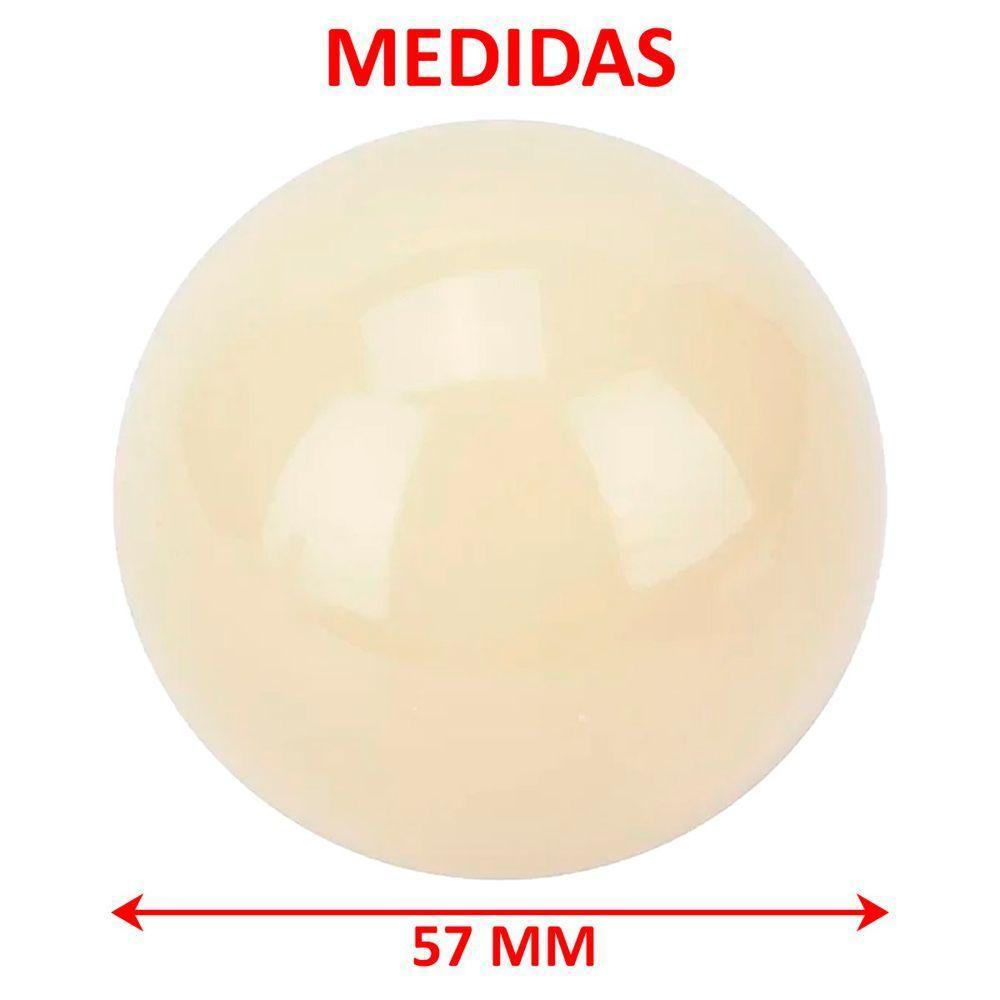 Kit 8 Bolas Bolão De Bilhar Sinuca Profissional Branco 57mm - 5