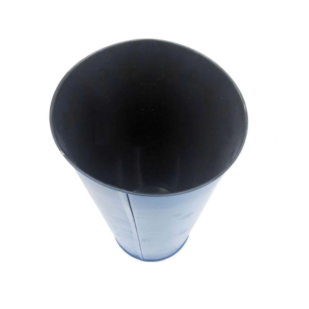 Vaso Metal Enfeite Jardim Quintal Varanda Passaro Flor Azul - 2