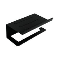 Suporte Preto Para Papel Higiênico Premium Com Prateleira - 5