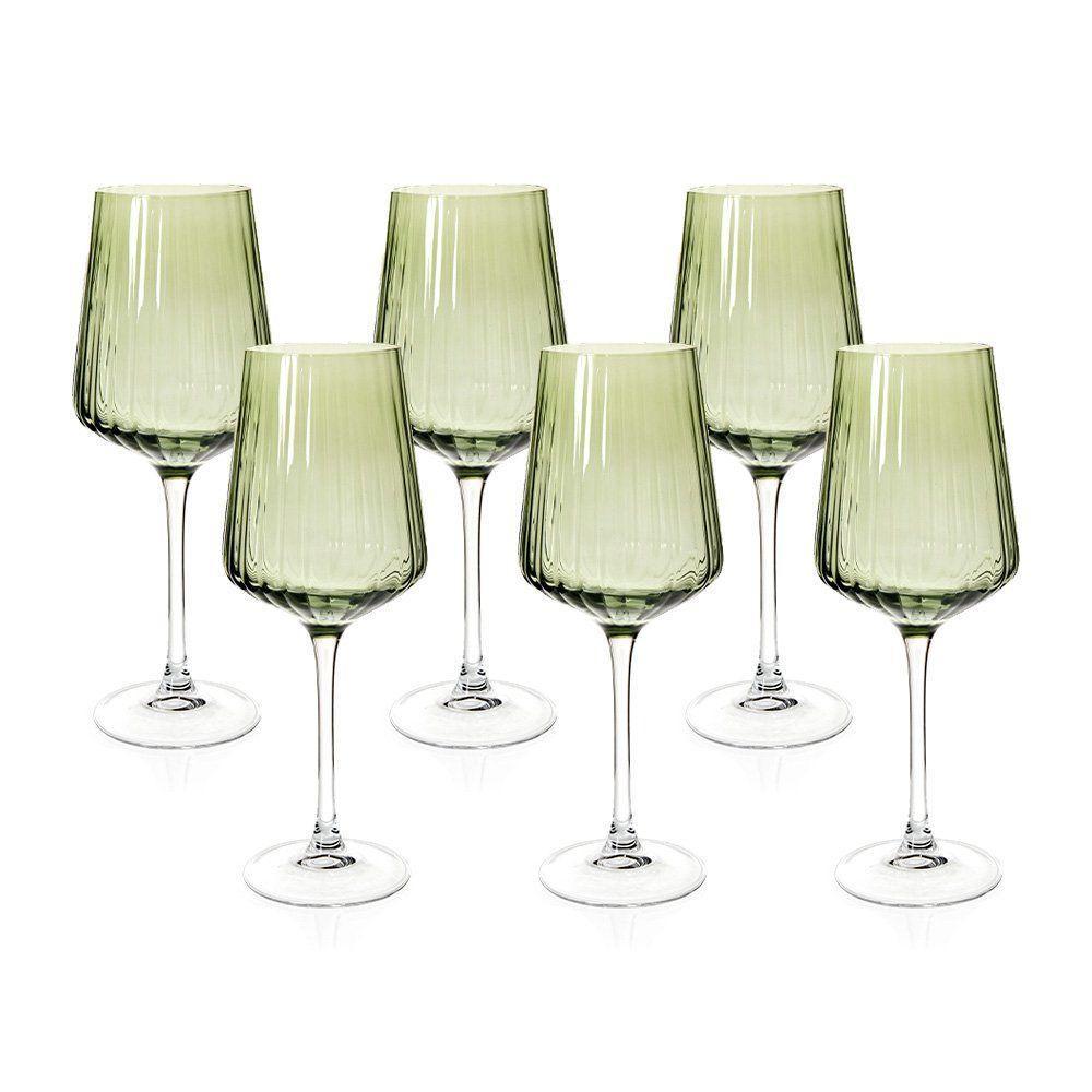 Jogo De Taças Copa E Cia 6 Peças Lustro Verde - Vinho/água 560ml - 1