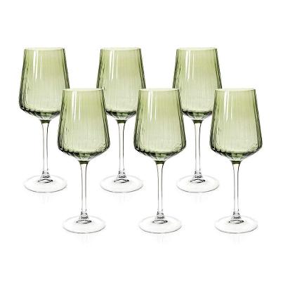 Jogo De Taças Copa E Cia 6 Peças Lustro Verde - Vinho/água 560ml