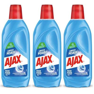 Kit 3 Limpador Diluível Ajax Fresh Blue Limpeza Pesada 500ml