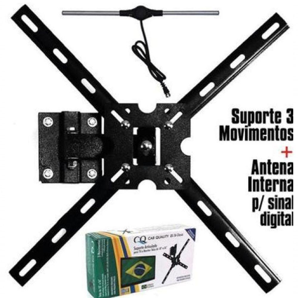 Suporte Articulado + Antena Sinal Digital Tv 3 Movimentos - 6