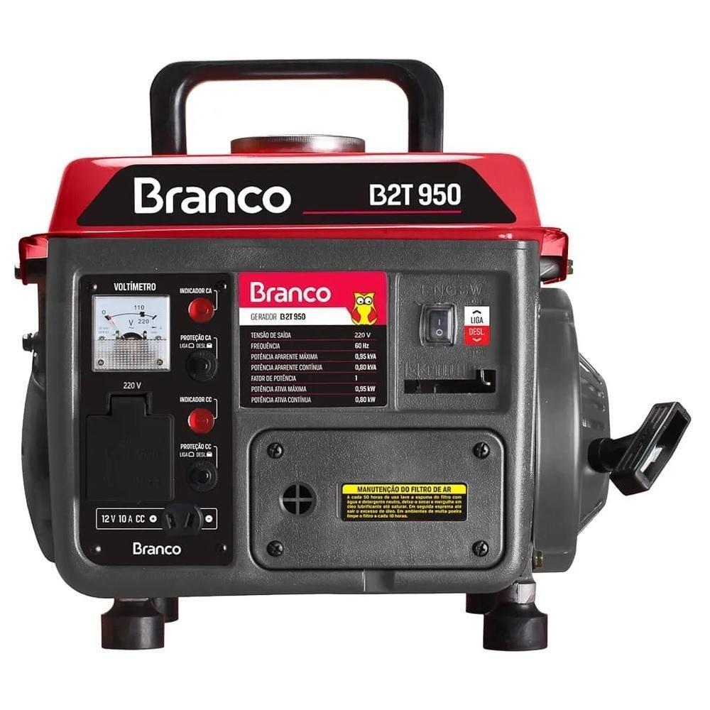 Gerador à Gasolina Branco B2t950t Partida Manual 0,95 Kva 63cc 220V - 1