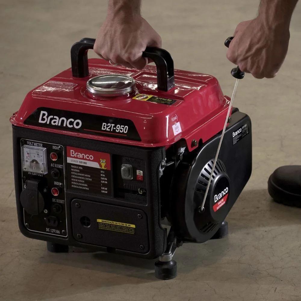 Gerador à Gasolina Branco B2t950t Partida Manual 0,95 Kva 63cc 220V - 3
