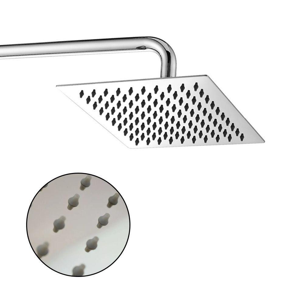 Chuveiro Ducha Inox 20x20 Cromado Slim Suporte Redondo - 1