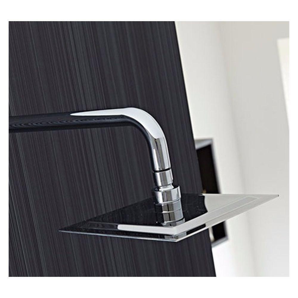 Chuveiro Ducha Inox 20x20 Cromado Slim Suporte Redondo - 7