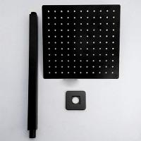 Chuveiro Ducha Inox Preto Fosco 20x20 Quadrado Teto Suporte - 3