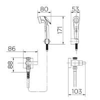 Ducha Higiênica Docol Stillo 823748 Com Registro E Derivação Grafite Polido - 2