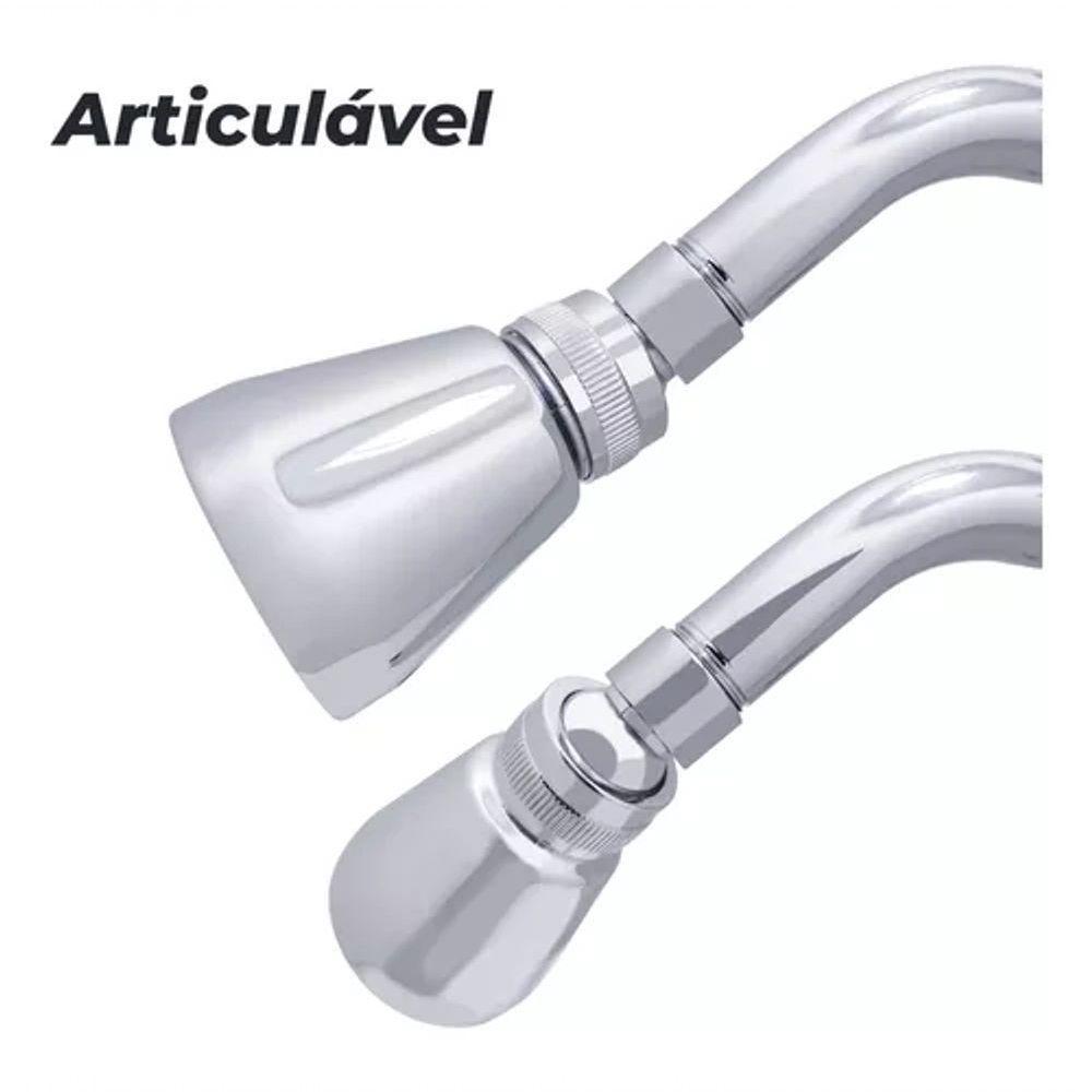 Ducha Chuveiro Articulável Parede Gás E Solar Cromado Metal Luxo - 5