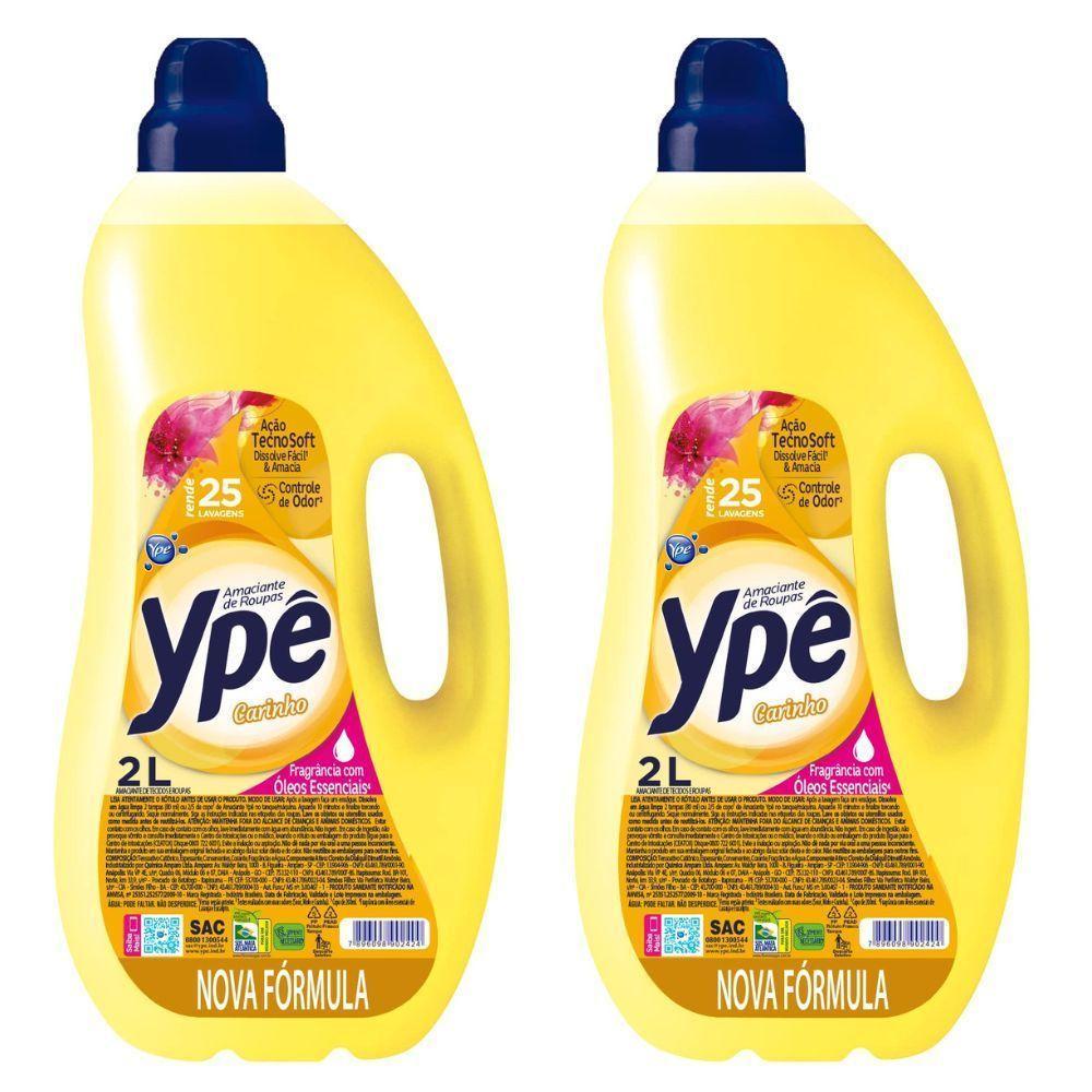 Kit 2 Amaciante De Roupas Tradicional Ypê Carinho 2l - 1