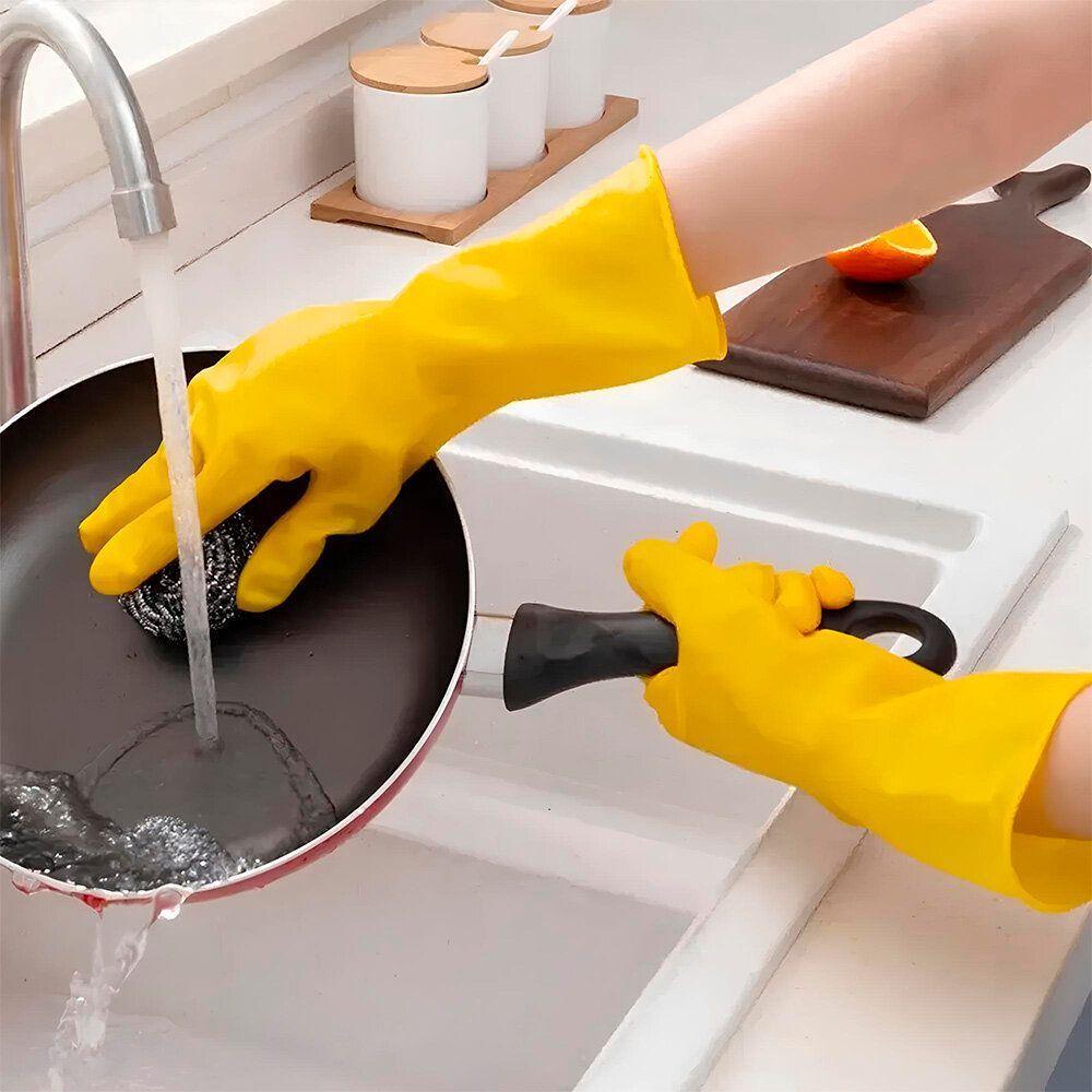 Par De Luvas Nobre Borracha-látex Hipoalergênica G Amarela Nobre Silver Louças Cozinha - 4