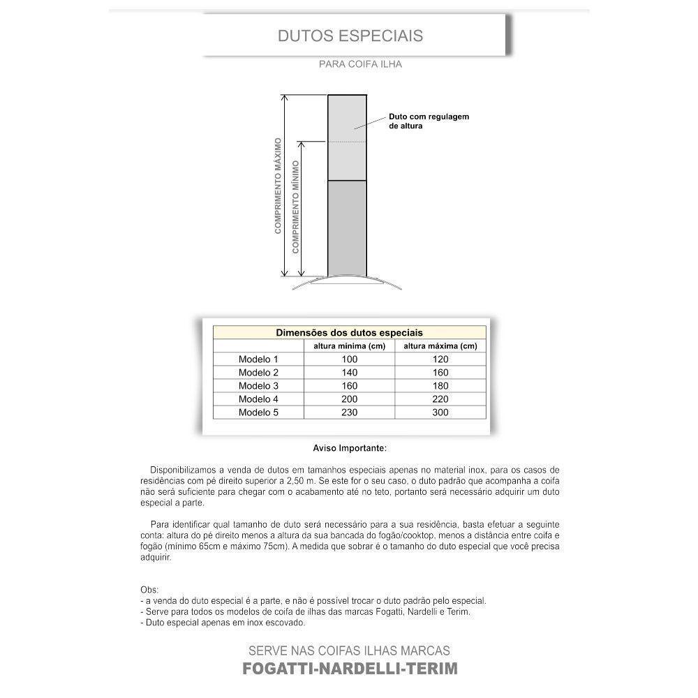 Coifa Terim Ilha Vidro Reto Inox 75 cm Inox 220V - 5