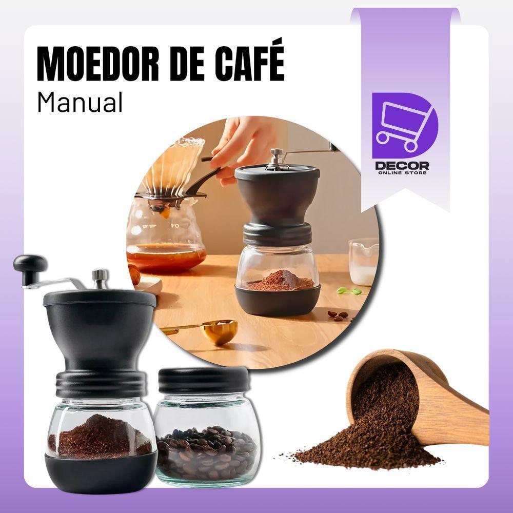 Moedor De Café Manual Premium Em Vidro, Plástico E Inox Com Mecanismo De Cerâmica Preto - 4