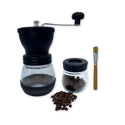 Moedor De Café Manual Premium Em Vidro, Plástico E Inox Com Mecanismo De Cerâmica Preto
