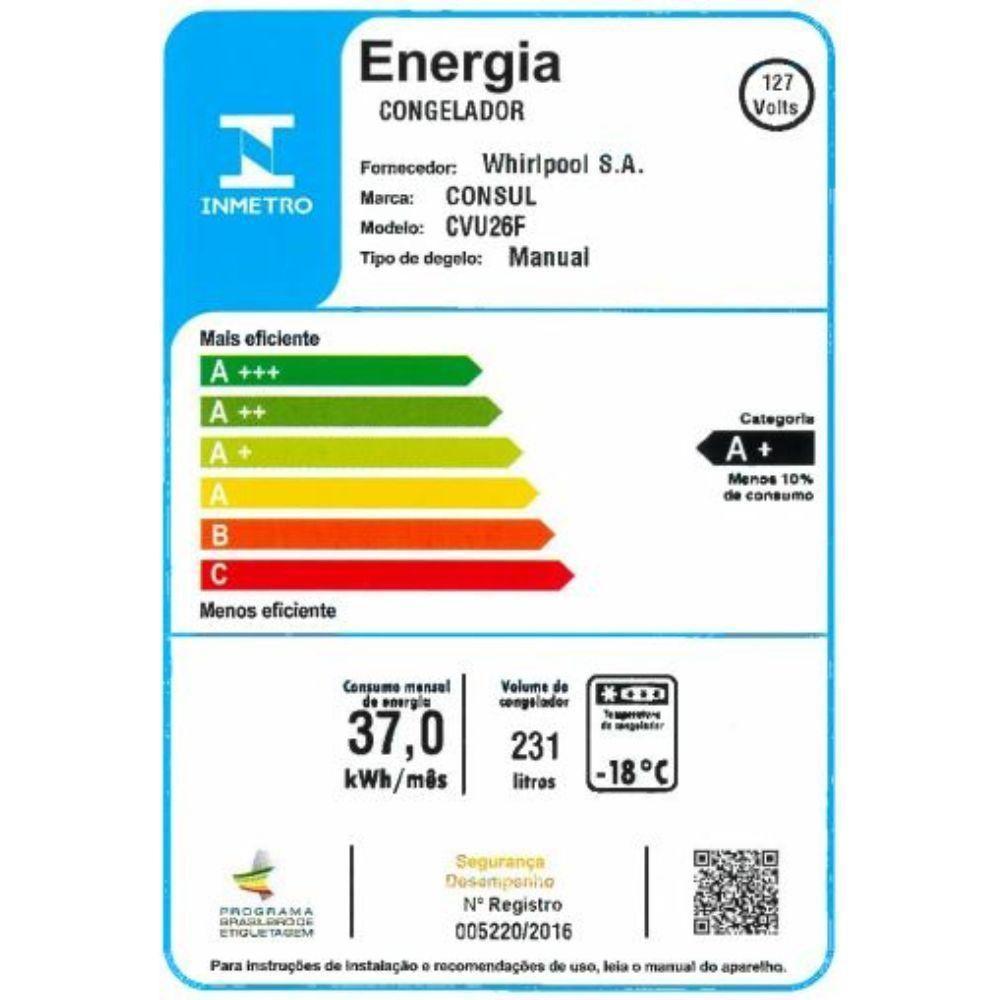 Freezer Vertical Consul 231L 1 Porta CVU26E Branco 110V - 6