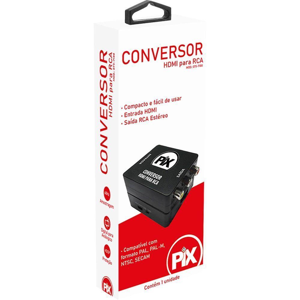 Conversor Hdmi Para Rca Preto Pix - 4