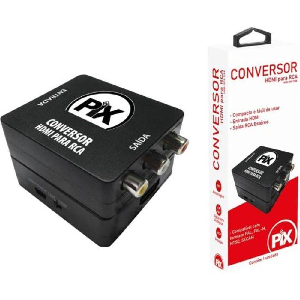 Conversor Hdmi Para Rca Preto Pix - 5