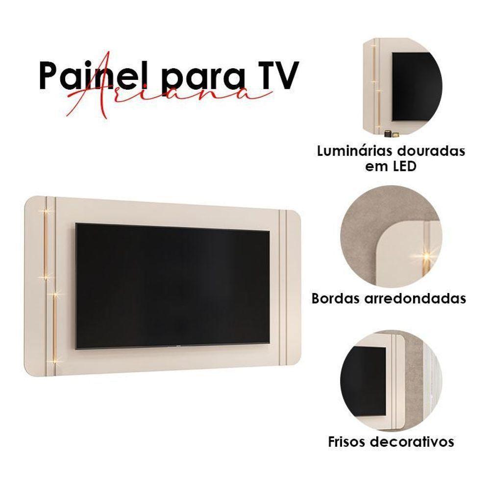 Painel Para Tv Suspenso Ariana E Aparador Buffet Brise Off White – Dj Móveis - 3