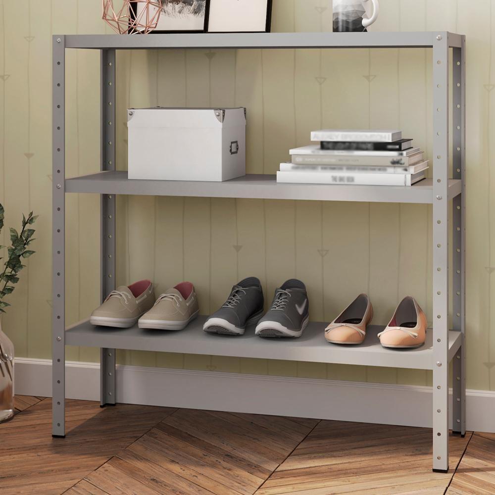 Estante Estilo Industrial Genova 3 Prateleiras 94 Cm Cinza Artef Cinza - 3