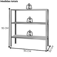 Estante Estilo Industrial Genova 3 Prateleiras 94 Cm Cinza Artef Cinza