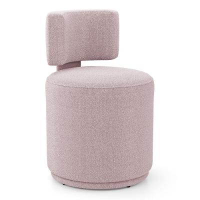 Puff Decorativo Orgânico Living Melis Minimalista Bouclê Rosê - Desk Design