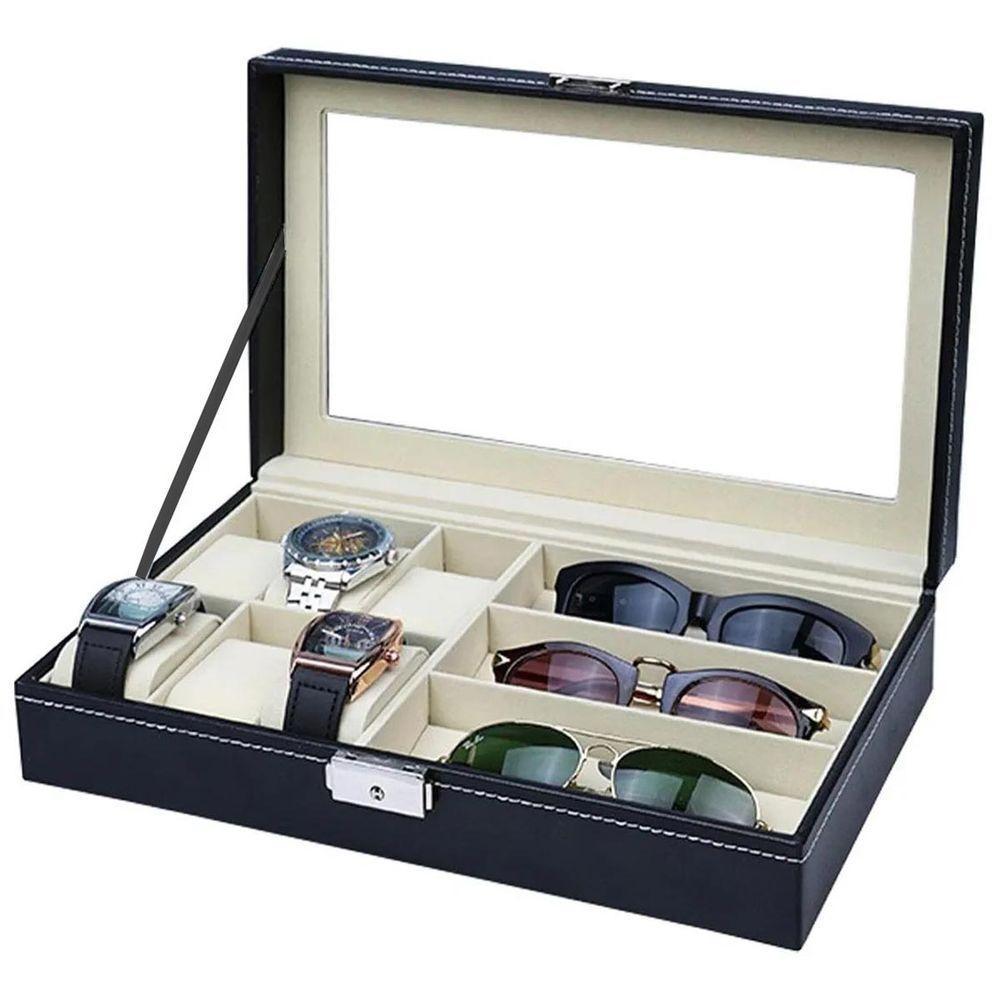 Porta Relogio Oculos De Sol Pulseira Caixa Estojo Expositor Luxo Orgnizaçao Mesa Penteadeira Armario Multiuso Resistente - 10