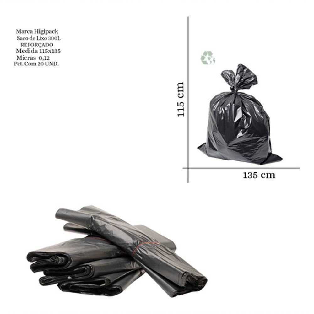 Saco De Lixo 300 Litros Reforçado Preto - 20 Unidades - 3