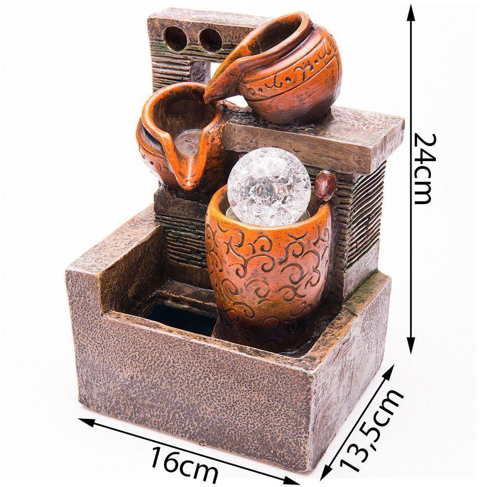 Fonte De água Decorativa Cascata 2 Quedas Luz De Led - 220v - 5